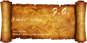 Fabó Olga névjegykártya